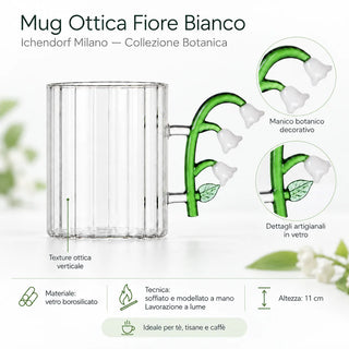 Mug Ottica Fiore Bianco "Botanica" Ichendorf Milano