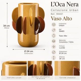 Vaso Alto L'Oca Nera h.34 cm.