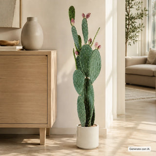 Cactus Fico d'India con Vaso L'Oca Nera h. 138 cm.