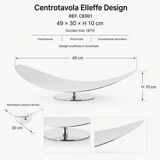 Centrotavola Elleffe Design 49x30xh.10 cm.