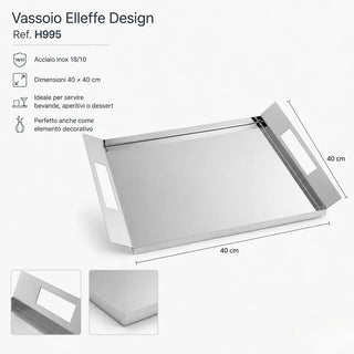 Vassoio Elleffe Design 40x40 cm.