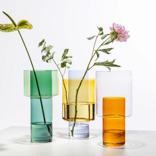 Vaso Grande Amber-Pink "Boreale" Ichendorf Milano h. 32 cm.