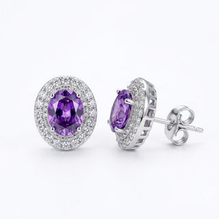 Orecchini Pietre Viola in Argento 925%