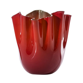 Vaso Fazzoletto Large Rosso Verde Mela Venini h. 31 cm.