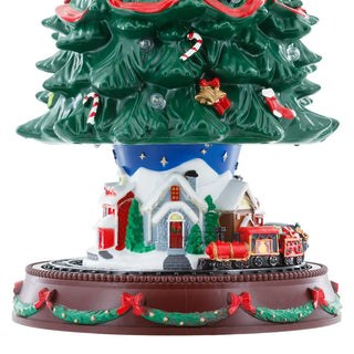Albero di Natale Musicale a 2 Livelli con Movimento Mr. Christmas h.44.5 cm.