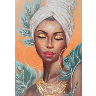 Quadro Beauty With White Turban Imageland 60x90 cm.