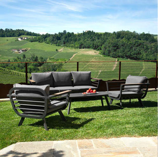 Salotto con Divano a Tre Posti+2 Poltrone+Tavolino "New Riverside" Vacchetti