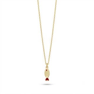Collana Pesciolino Rosso in Argento 925%