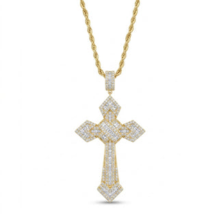 Collana Croce Big Gold in Argento 925%