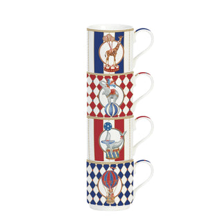 Set 4 Tazze Mug Impilabili "Circus" Easy Life