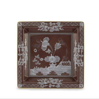 Svuotatasche Quadrato Grande "Oriente Italiano Castagna" Richard Ginori 24.5 cm.