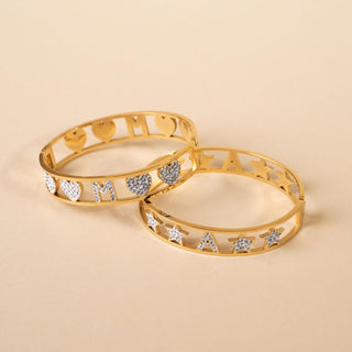 Bracciale Rigido Manetta Gold Con Iniziale David Jewels