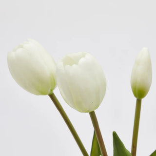 Bouquet di 5 Tulipani Bianchi Real Touch EDG h. 30 cm.