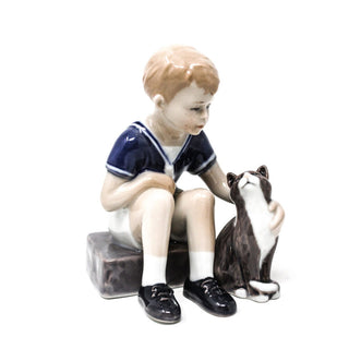 Statuina "Jens Con Gatto" Royal Copenhagen