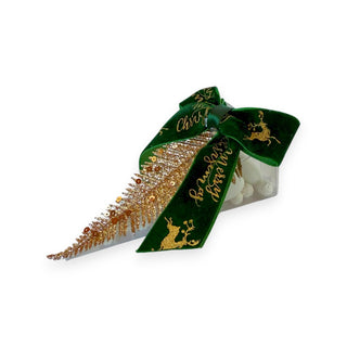 Bomboniera Cono con Fiocco in Velluto Verde