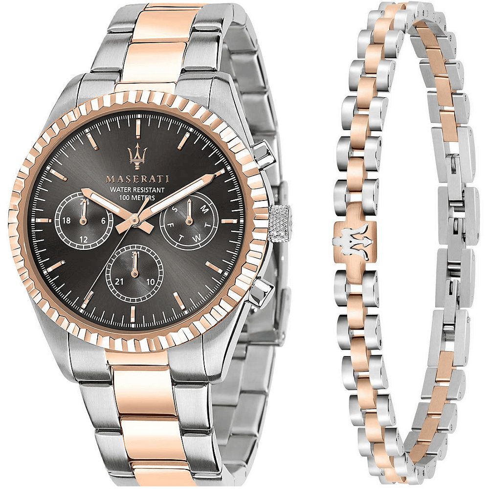 Set Uomo Orologio Bracciale Solo Tempo