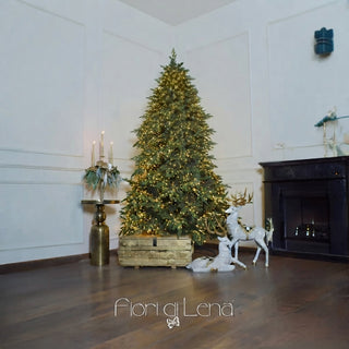 Albero di Natale Pino Courmayeur 5000 MiniLed Fiori di Lena - h.240 cm.