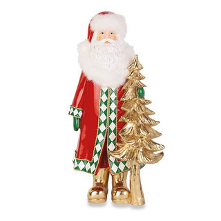Babbo Natale Scacchi Verdi TonoSuTono h.36 cm.