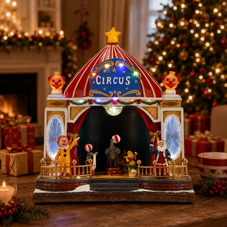 Circo Animato con Led, Musica e Movimento Timstor 25×15×29 cm.