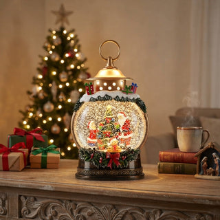 Lanterna Innevata Babbo Natale con Led Timstor 17,5×8,5×28 cm.