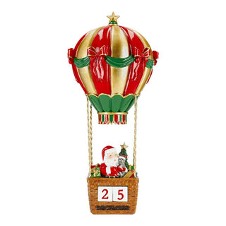 Babbo Natale in Mongolfiera con Countdown Timstor h.34,8 cm.