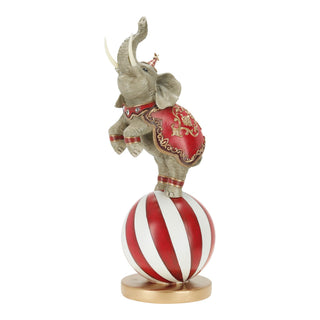 Elefante Decorativo con Palla da Circo Timstor 23,9x17,7x49,5cm.