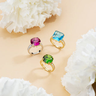 Anello Carrè Jolie "Crystal Bloom" Barbieri Creazioni