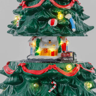 Albero di Natale Musicale a 2 Livelli con Movimento Mr. Christmas h.44.5 cm.