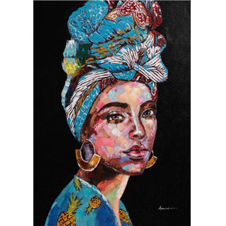 Quadro Beauty With Blue Turban II Imageland 70x100 cm.