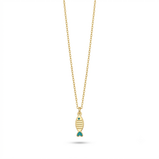 Collana Pesciolino Azzurro in Argento 925%