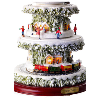 Carillon Albero di Natale con 4 Scene Natalizie Mr. Christmas h.45 cm.