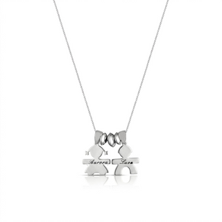 Collana Personalizzabile Coppia Bimbo/a "Family" in Argento 925%