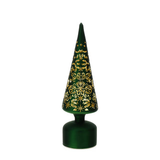 Bomboniera Albero Cono Verde Vetro Led Hervit
