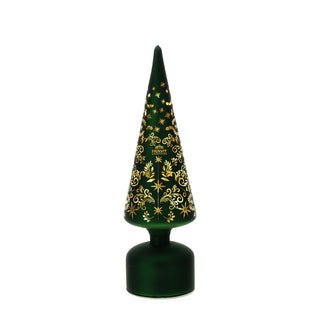 Bomboniera Albero Cono Verde Vetro Led Hervit