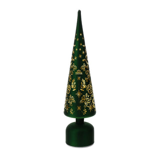 Bomboniera Albero Cono Verde Vetro Led Hervit