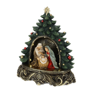 Bomboniera Albero di Natale Natività con Led h.22 cm.