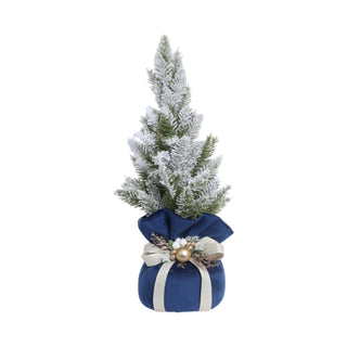 Alberello di Natale in Velluto Blu Fiori di Lena h.35 cm.
