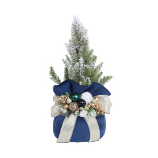 Alberello di Natale in Velluto Blu Fiori di Lena h.40 cm.