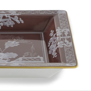 Svuotatasche Quadrato Grande "Oriente Italiano Castagna" Richard Ginori 24.5 cm.