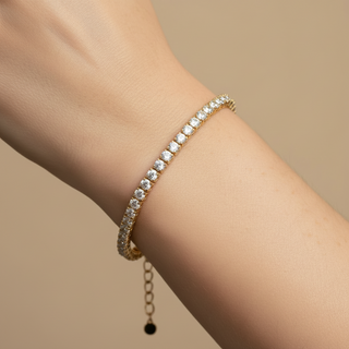 Bracciale Tennis Argento 925% Gold 1,5 mm.