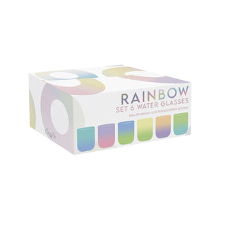 Set 6 Bicchieri Bassi +6 Calici "Rainbow" Easy Life