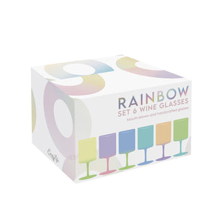 Set 6 Bicchieri Bassi +6 Calici "Rainbow" Easy Life