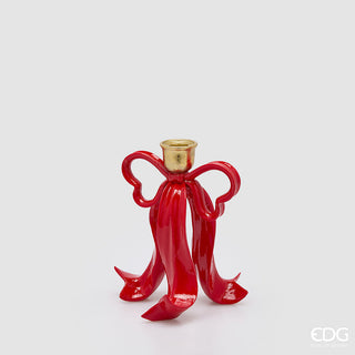 Portacandela Fiocco di Natale EDG h.20 cm.