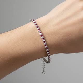 Bracciale Tennis Argento 925% White Rubin 1,5 mm.