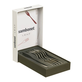 Set 6 Forchettine Dolce "Leaf" Sambonet