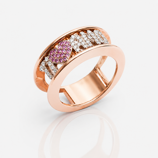 Anello Personalizzabile con Nome in Argento 925% Oro Rosa e Swarovski