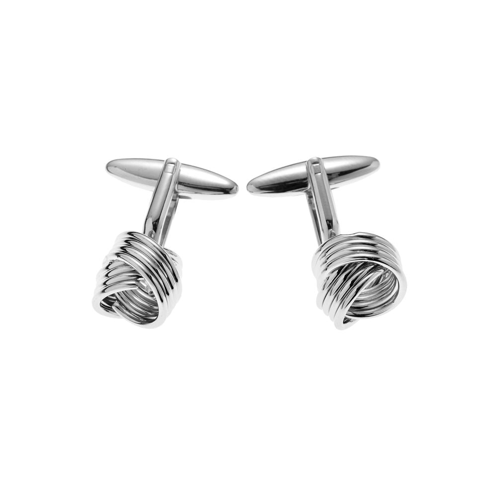 Gemelli Uomo Nodo Intrecciato - Argento 25.5mm Rame Eleganti