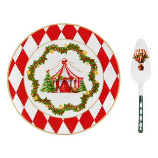 Set Piatto Torta+Paletta per Dolci Xmas Circus Fade Maison