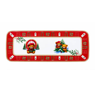 Vassoio Xmas Teddy Fade Maison 30,5x13 cm.