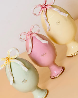 Uovo Decorativo Giallo Dea Capodimonte h.25 cm.